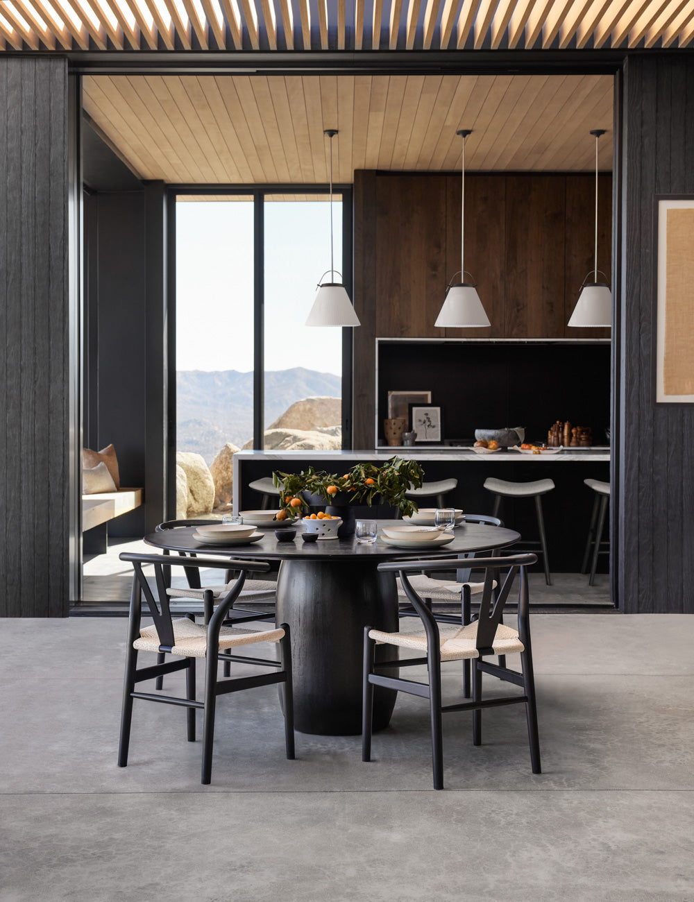 Modern Cylia Dining Chairs Set of 2 - Mid Century Style Wooden Kitchen Chairs with Upholstered Seat - Perfect for Dining Room, Kitchen, Breakfast Nook & Home Office