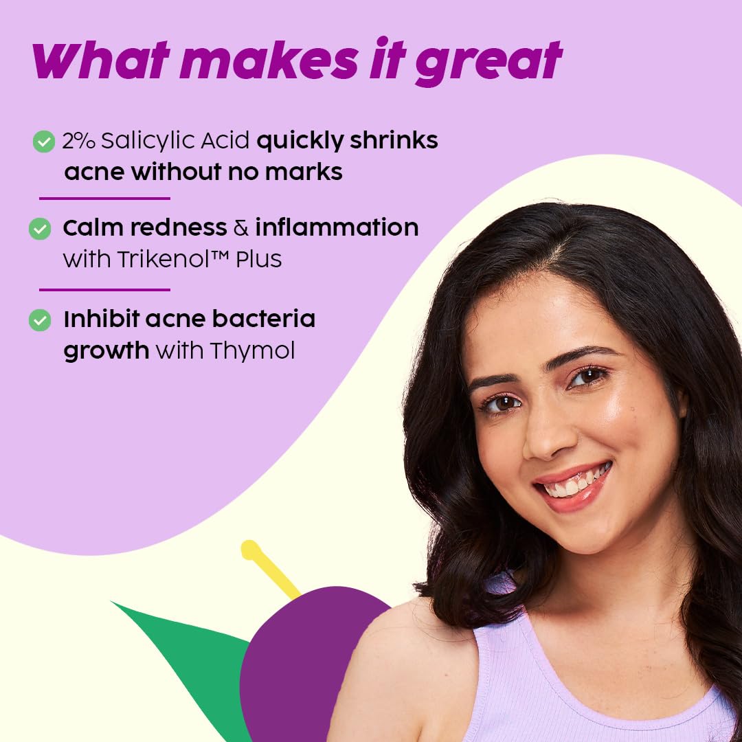PLIX The Plant Fix Jamun Acne Spot Corrector Gel - Reduces Active Acne, Controls Oil & Soothes Inflammation | Day & Night Treatment for Men & Women | 15g | Perfect for Travel & On-the-Go Skincare
