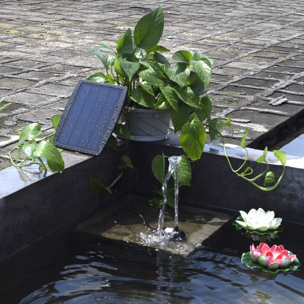 Eco-Friendly Solar Powered Water Pump for Garden Fountains, Ponds & Landscaping - 9V 2.5W Plug-in Solar Panel Fountain Pump - Perfect for Outdoor Decorative Water Features, Bird Baths & Pool Accents