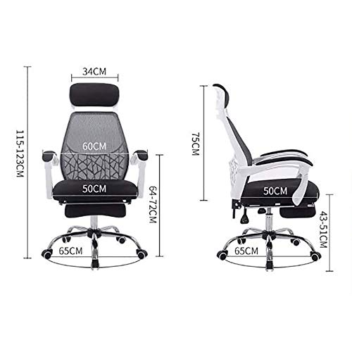 Ergonomic Mesh Computer Chair - Adjustable Reclining Swivel Office Chair with Lumbar Support for Home, Gaming & Work | Perfect for Long Hours Sitting, Online Meetings & Esports