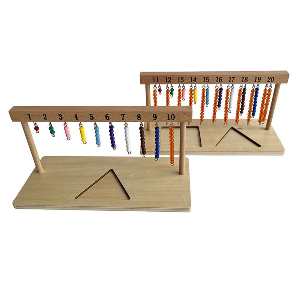 Montessori Math Toys for Toddlers 1-20 - Colorful Bead Stairs & Hanger with Counting Beads | Early Childhood Mathematics Learning Tools | Preschool Educational Toys for Home & Classroom Use