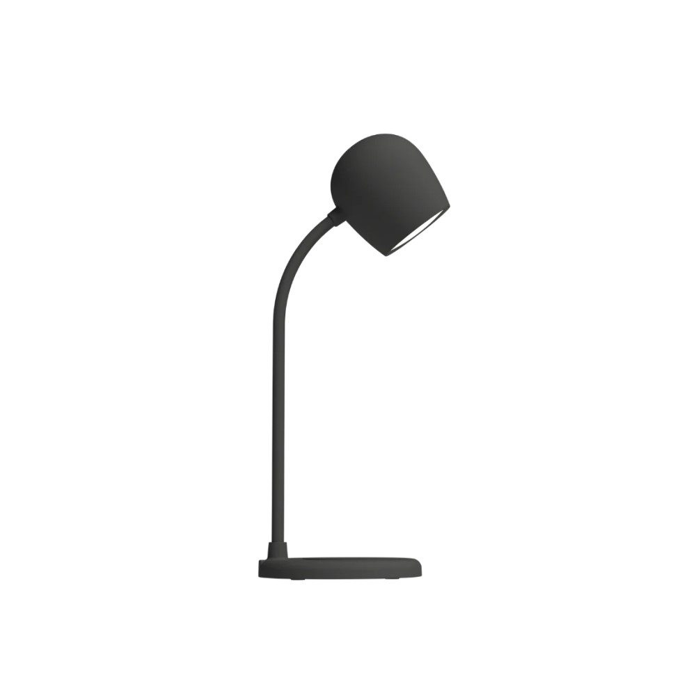 KREAFUNK Ellie Desk Lamp with Built-in Speaker & Wireless Charger - Modern Black LED Light for Home Office, Study, and Bedroom - Perfect for Work, Reading, and Relaxing