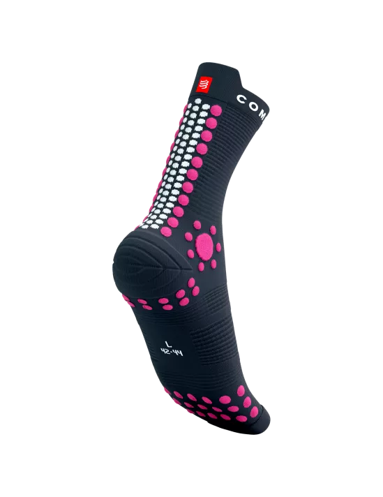 Compressport Unisex Pro Racing Socks V4.0 Trail Running Socks - Magnet/Magenta | High-Performance Athletic Socks for Marathon, Trail Running & Outdoor Sports