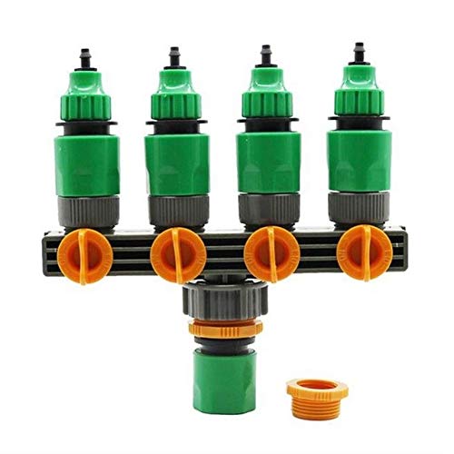 Kammas 4-Way Plastic Water Splitter Valve for Garden Hose, Irrigation System & Household Piping - Durable Flow Controller for Lawn Watering, Plant Irrigation & Outdoor Cleaning (Color: Splitter)
