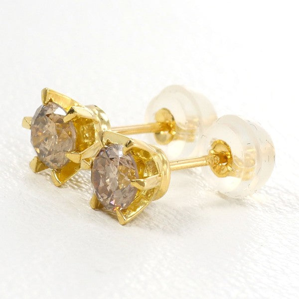 18K Yellow Gold Brown Diamond Earrings for Women - Elegant Luxury Jewelry Gift for Anniversary, Wedding & Special Occasions