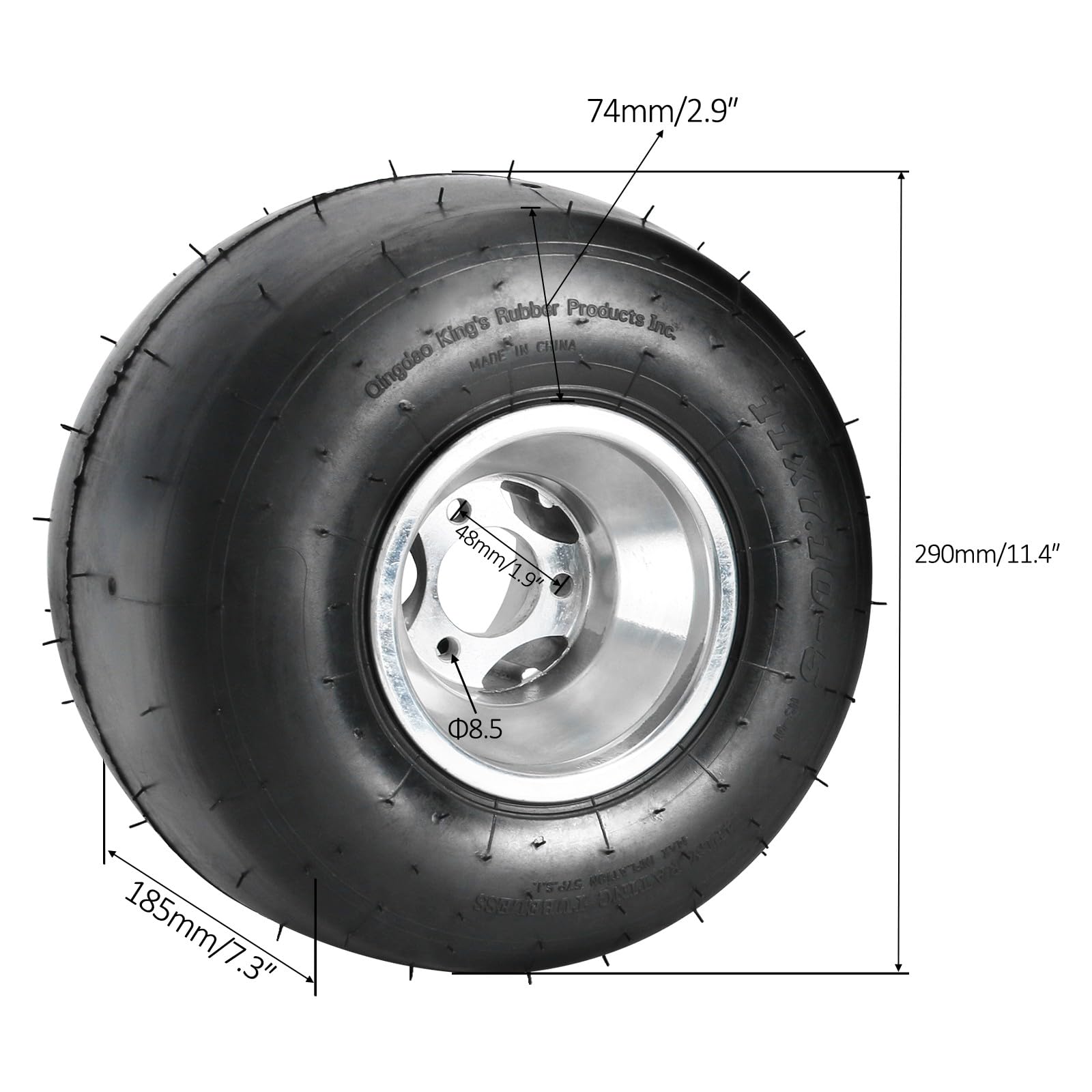 Premium 11x7.10-5 Go Kart Rear Wheels - High-Grip Slick Racing Tires with Durable Aluminum Rims for Drift Trikes, Racing Karts & Off-Road Vehicles - Perfect for Track Racing, Drifting & Backyard Fun