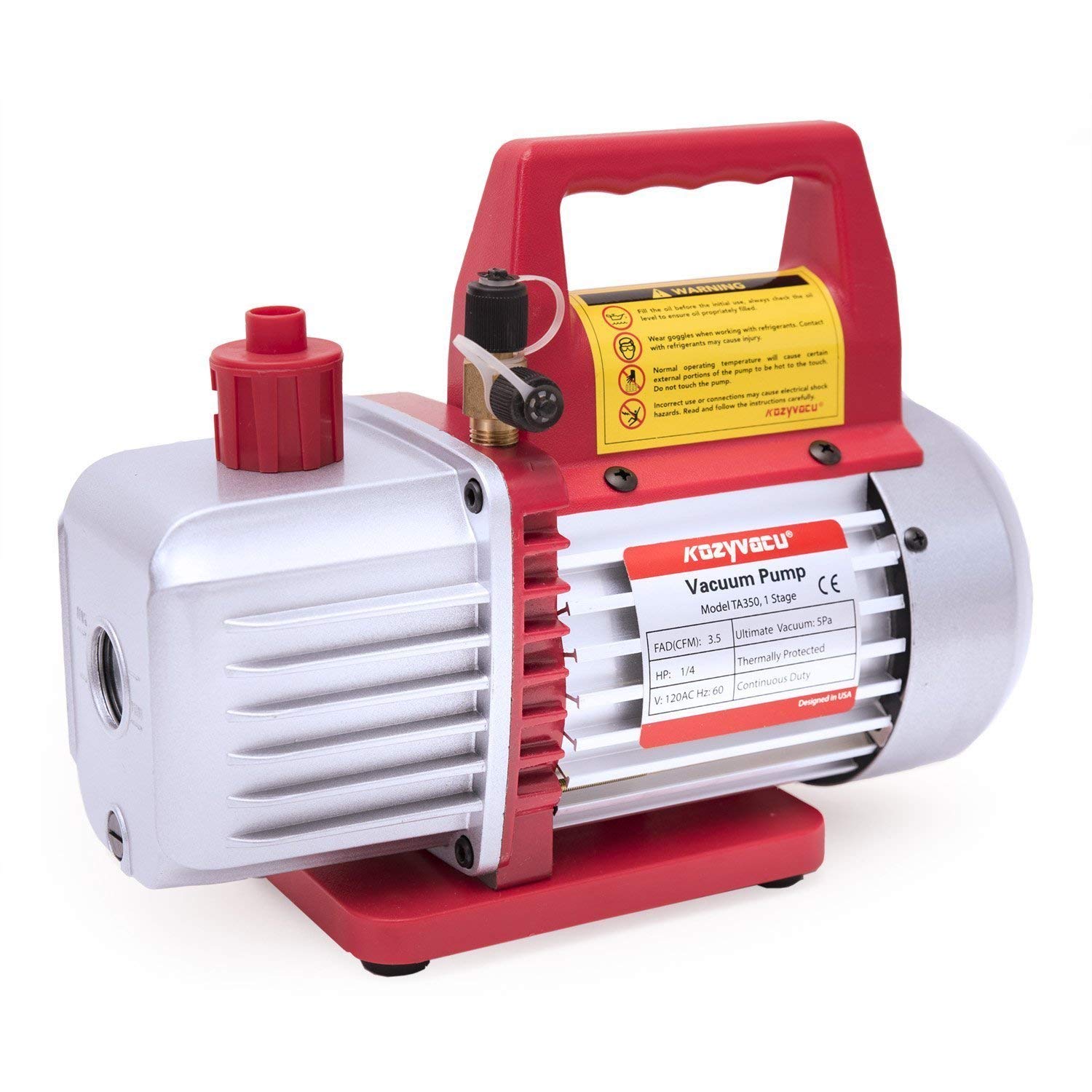 3.5CFM Single-Stage HVAC Vacuum Pump for AC Repair & Car AC Service - Professional HVAC Vacuum Pump Kit with Recovery Machine - Perfect for AC Maintenance, Refrigerant Recovery & Automotive HVAC Systems (TA350)