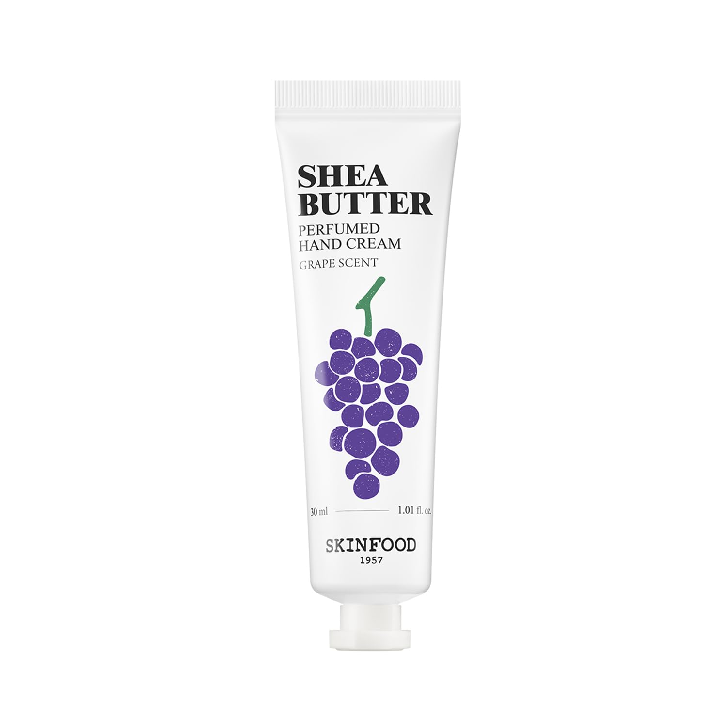 SKINFOOD Shea Butter Perfumed Hand Cream - Grape Scent 30ml | Moisturizing & Non-Greasy Formula for All Skin Types | Korean Skincare | Cruelty-Free & Hydrating | Perfect for Dry Hands, Office Use & On-the-Go Hydration