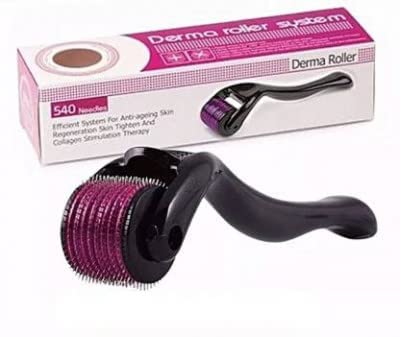 Dhanuom 0.5mm Derma Roller with 540 Titanium Needles for Hair Growth | Hair Regrowth Treatment for Damaged Hair & Thinning Hair | Stimulates Hair Follicles to Reduce Hair Loss | Easy to Use at Home for Men & Women | Perfect for Hair Care Routine & Scalp Massage