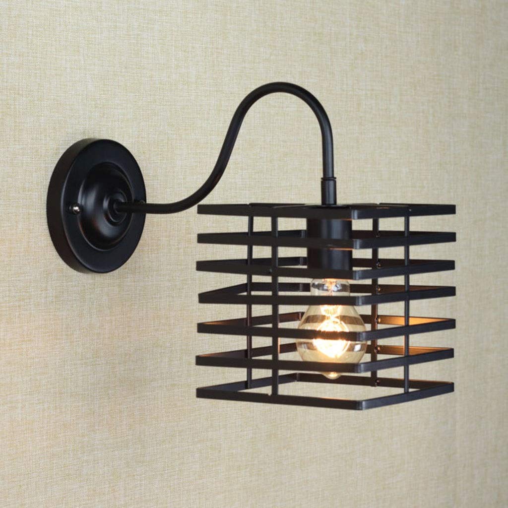 Vintage Industrial Bathroom Vanity Light - Metal Wire Cage Wall Sconce with Edison Bulb - Waterproof Rustic Lighting Fixture for Bathroom Mirror, Dressing Table, Living Room & Porch | Perfect for Farmhouse, Loft & Industrial Style Decor