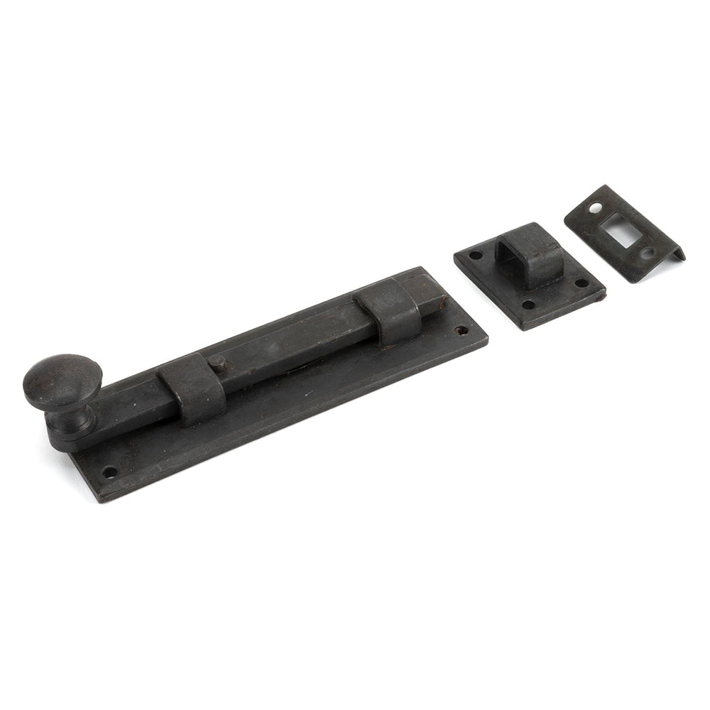Forged Black Beeswax Door Bolt - Heavy Duty Rustproof Door Lock for Home Security - Perfect for Barn Doors, Sheds & Cabinets