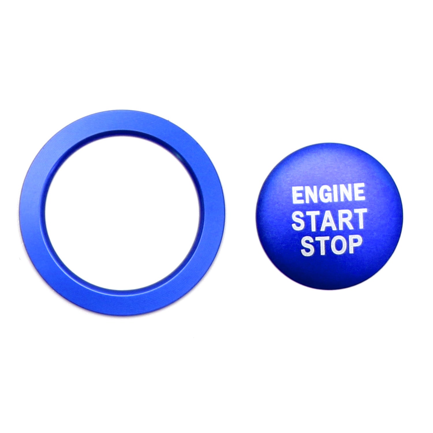 Blue Engine Start/Stop Push Button Cover & Ring for Toyota Camry Tacoma Prius RAV4 - Premium Car Interior Accessory for Enhanced Protection & Style