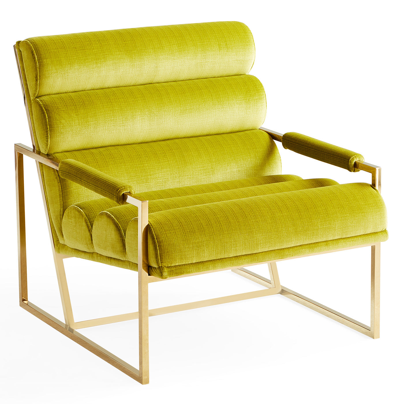 Channeled Goldfinger Lounge Chair - Modern Accent Chair for Living Room, Bedroom & Office - Comfortable Mid-Century Style Seating for Relaxing & Decor