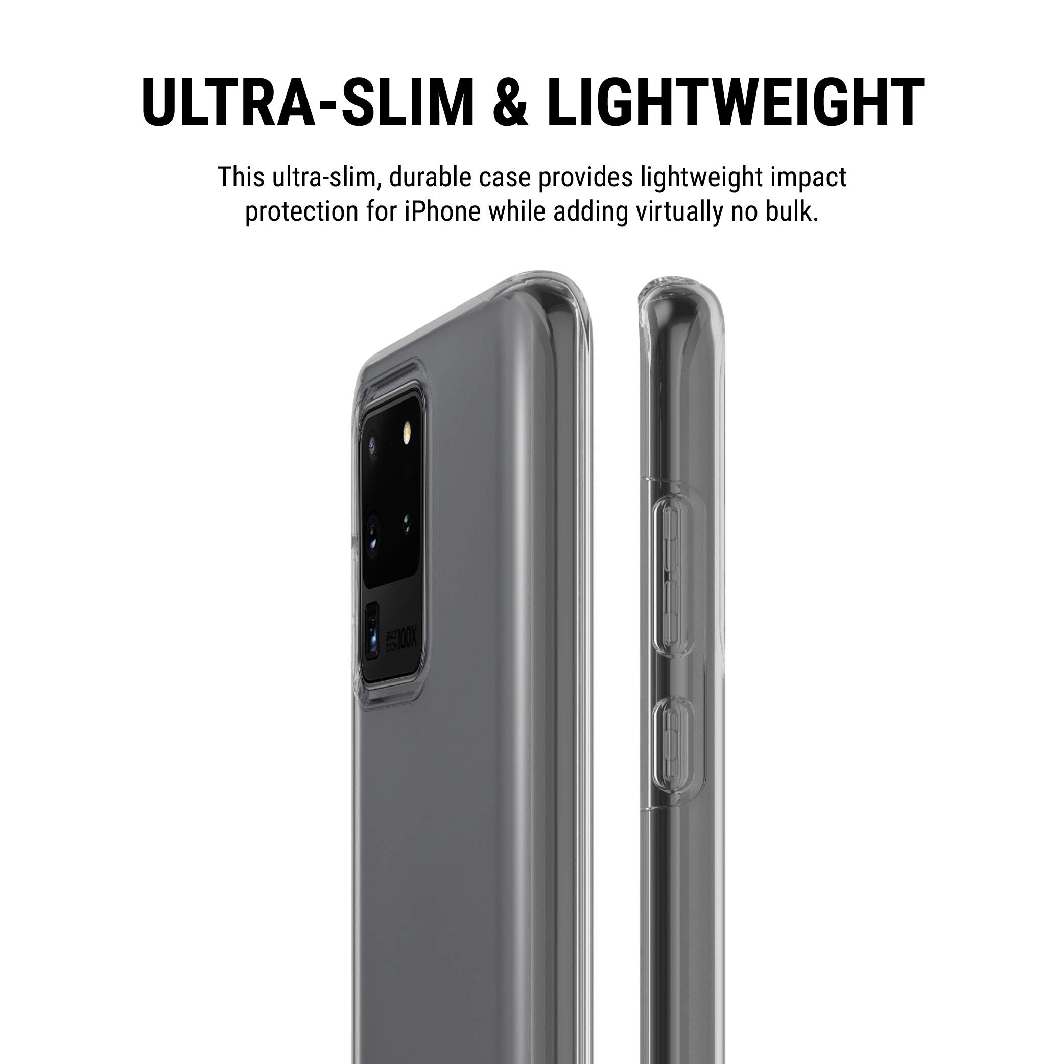 Incipio DualPro Shock-Absorbing Case for Samsung Galaxy S20 Ultra 5G - Samsung Certified Transparent Protective Cover [Qi Wireless Charging Compatible] - Durable Phone Case for Work, Travel & Outdoor Activities - Model SA-1039-CLR