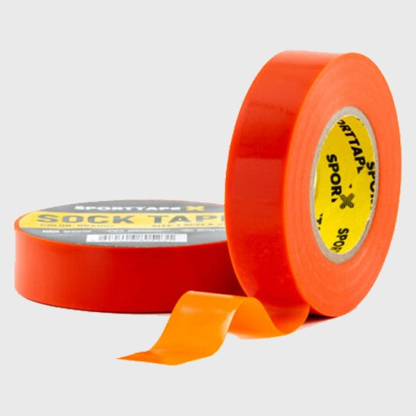 SportTape 1.9cm x 20m Athletic Sock Tape - Orange Elastic Adhesive Bandage for Running, Soccer & Sports Injury Prevention