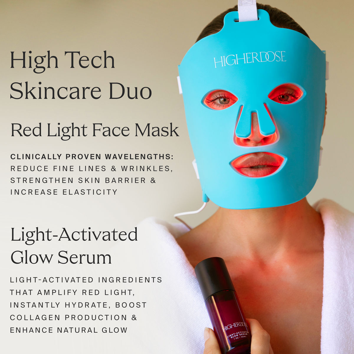 Light Activated Glow Serum for Face - Vitamin C Brightening & Hydrating Night Treatment - Perfect for Evening Skincare Routine & Dark Spot Correction