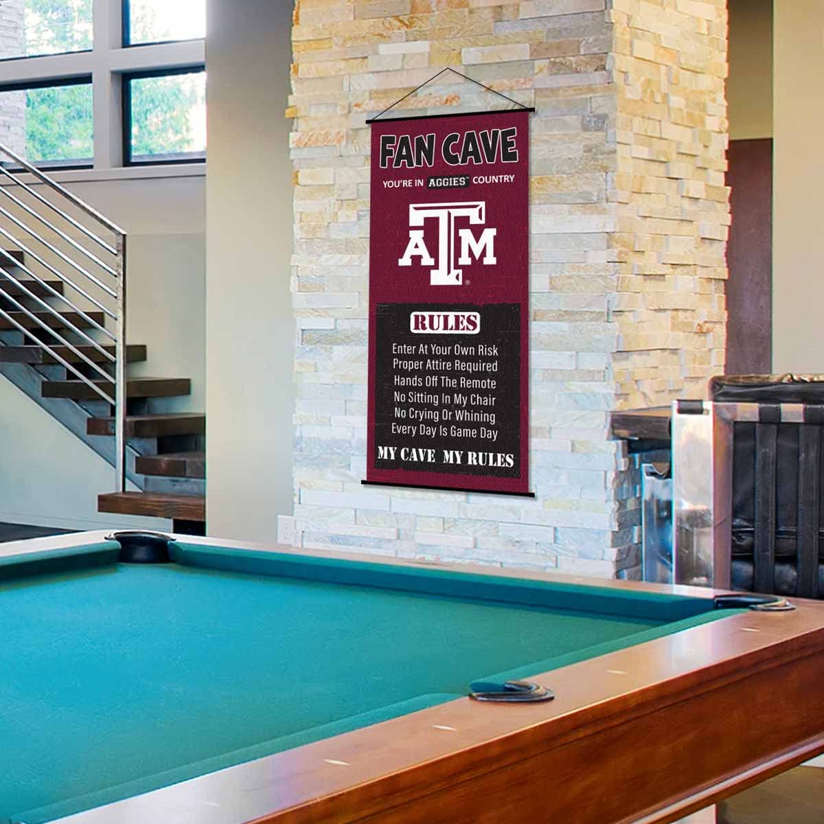 Texas A&M Aggies Man Cave Decor - College Football Fan Banner Scroll for Game Room, Dorm & Tailgating Parties - Perfect for Aggies Fans & Alumni Gifts