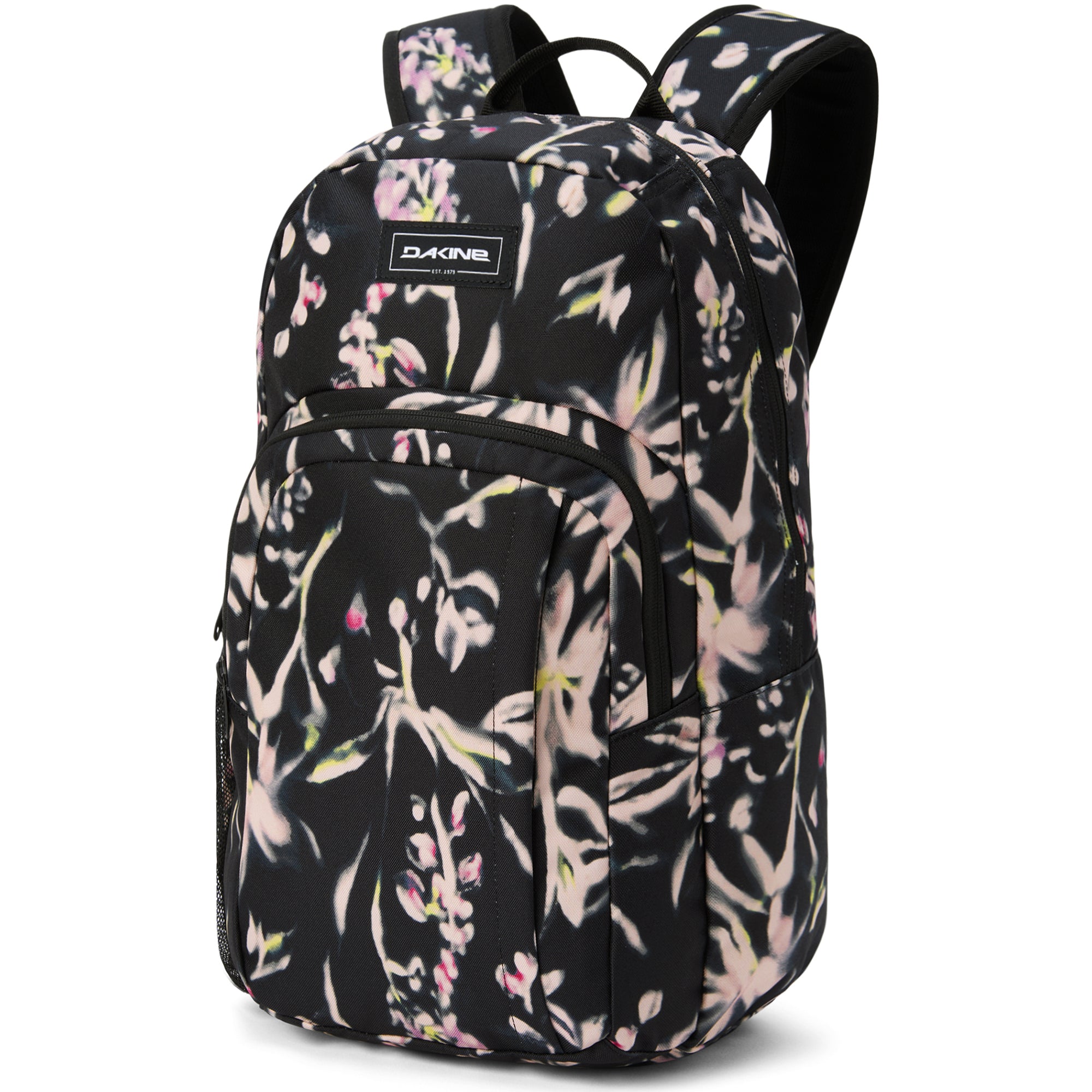 25L Stylish School Backpack for College Students - Midnight Blooms Floral Design, Lightweight & Durable for Everyday Use, Commuting, and Campus Life