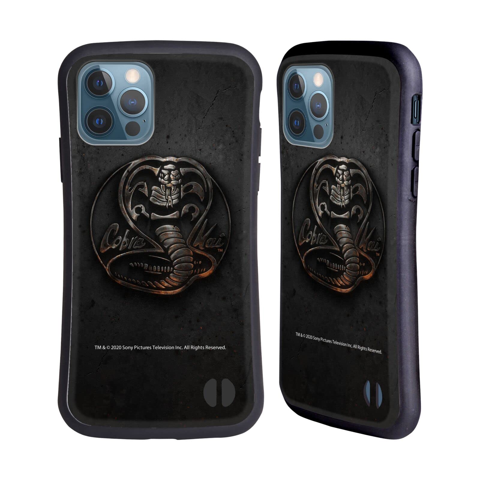 Official Cobra Kai Metal Logo Hybrid Case for iPhone 12 & 12 Pro - Durable Protection with Stylish Design - Perfect for Fans, Daily Use & Showcasing Your Favorite Show