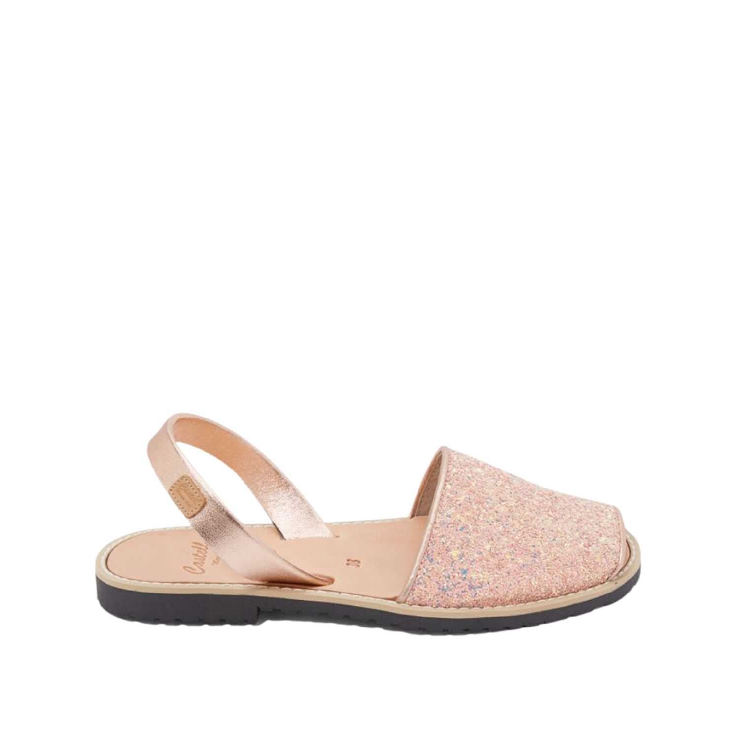 Shimmering Glitter Leather Menorcan Sandals for Women | Madona 1056R Stretch | Comfortable Summer Beach Wedding Party Shoes