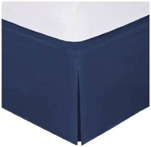 Easy Care Pleated Microfiber Bed Skirt - 14 Inch Drop, Solid Navy Blue for Twin Size Beds | Perfect for Guest Rooms & Master Bedroom Decor