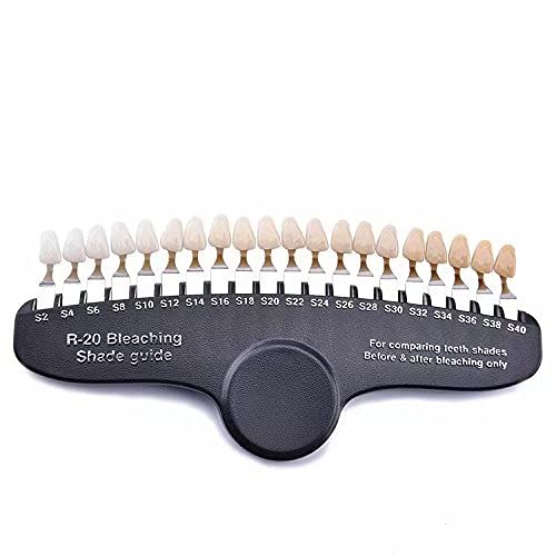 Professional Dental Teeth Whitening Shade Guide - 3D R-20 Tooth Color Chart with 20 Porcelain Shades for Dentists & Cosmetic Dentistry | Perfect for Teeth Whitening, Veneer Matching & Smile Design