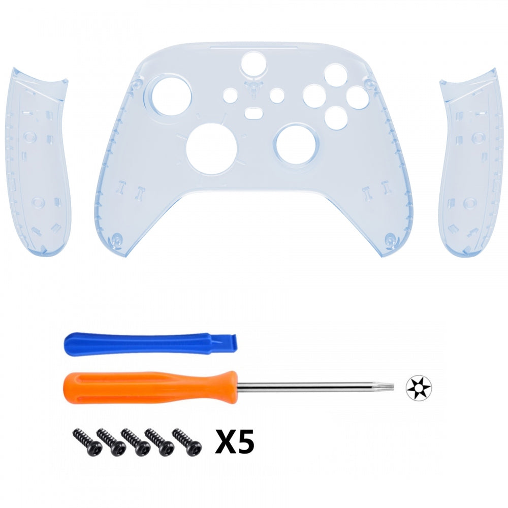 eXtremeRate Clear Glacier Blue Replacement Shell & Side Rails for Xbox Series X/S Controller - Custom Faceplate & Housing Panels (Controller Not Included) | Perfect for Gaming, Customization & Repair