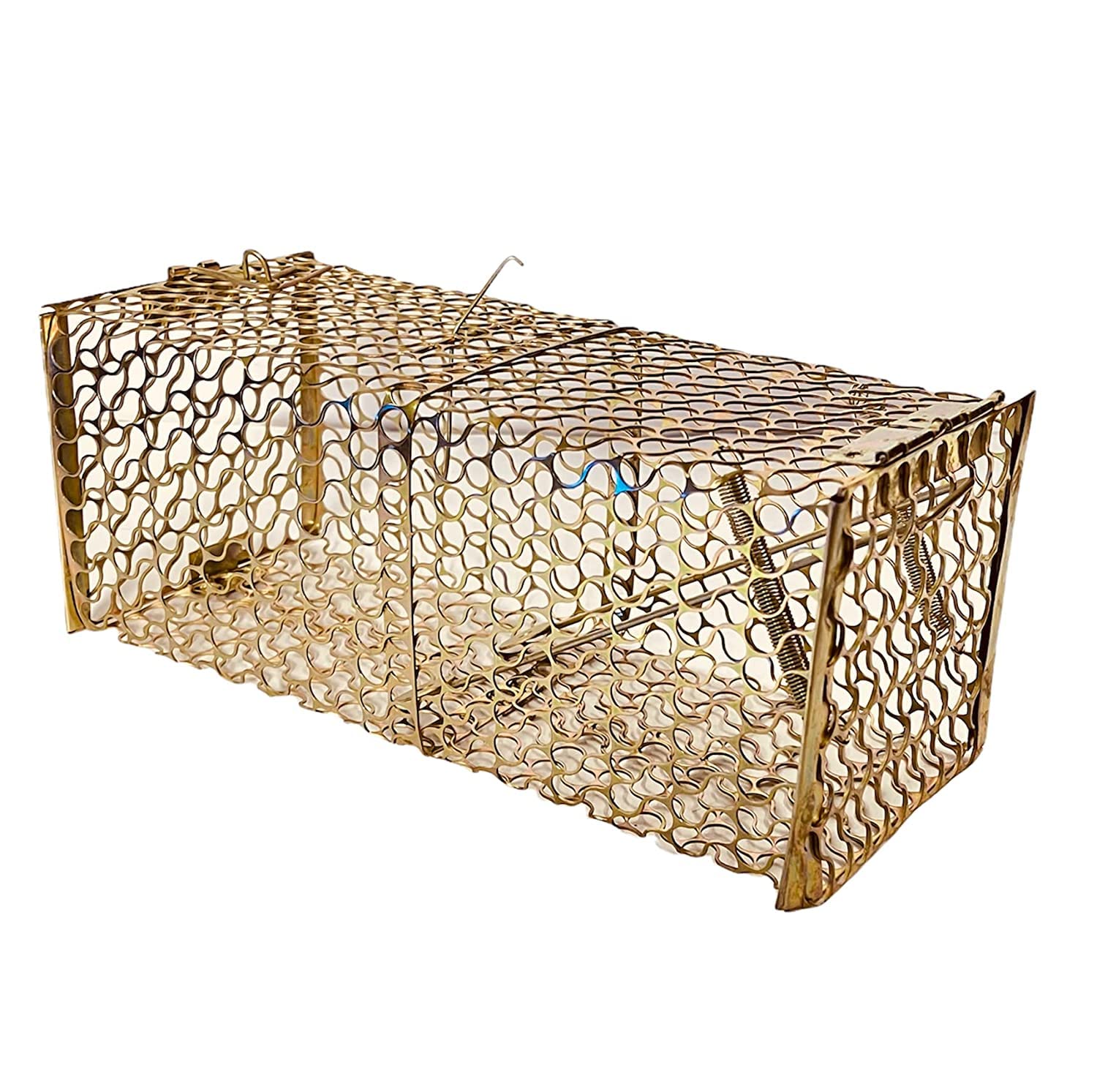 Krisah® Humane Rat Trap Cage - Large 26x10x11.5cm - Rustic Copper Metal Live Animal Trap for Mice, Rodents - Safe Indoor/Outdoor Use for Home, Garage, Garden Pest Control