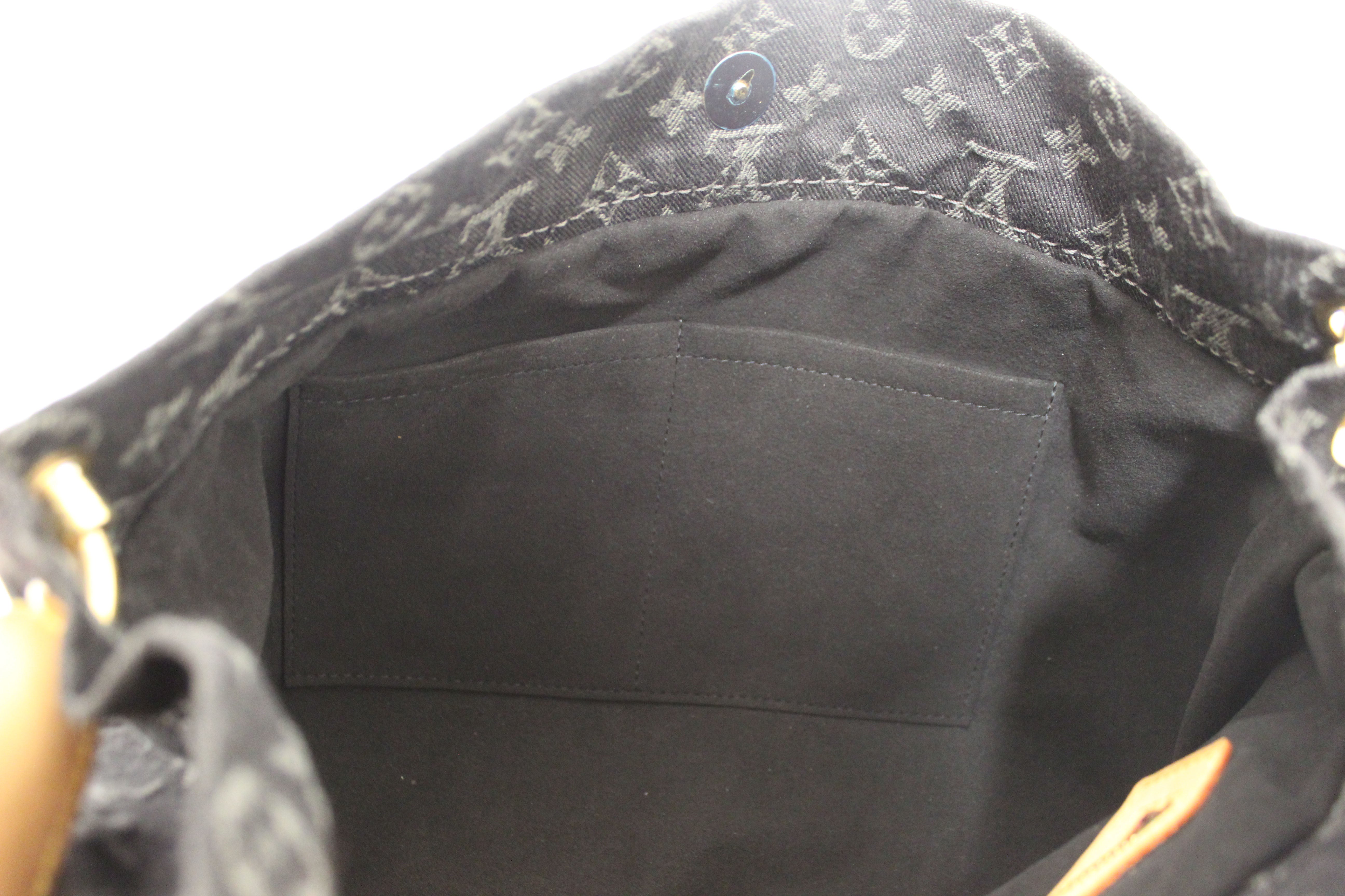 Authentic Louis Vuitton Black Monogram Denim Hobo Shoulder Bag - Stylish Crossbody Purse for Women, Perfect for Daily Use, Work, Travel & Shopping