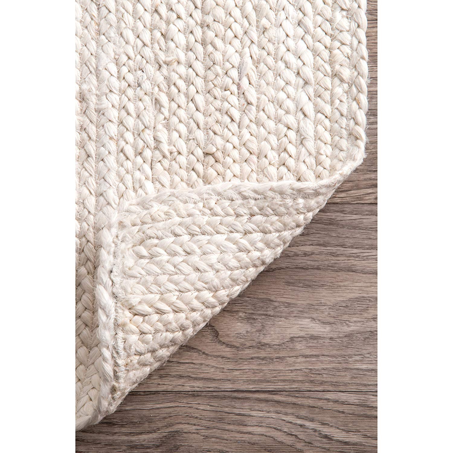 Handwoven Jute Area Rug - Natural Braided Rectangle Farmhouse Rug for Living Room, Bedroom, Kitchen (7x10 Feet, Off White) | Eco-Friendly Home Decor & Cozy Floor Mat for Family Gatherings
