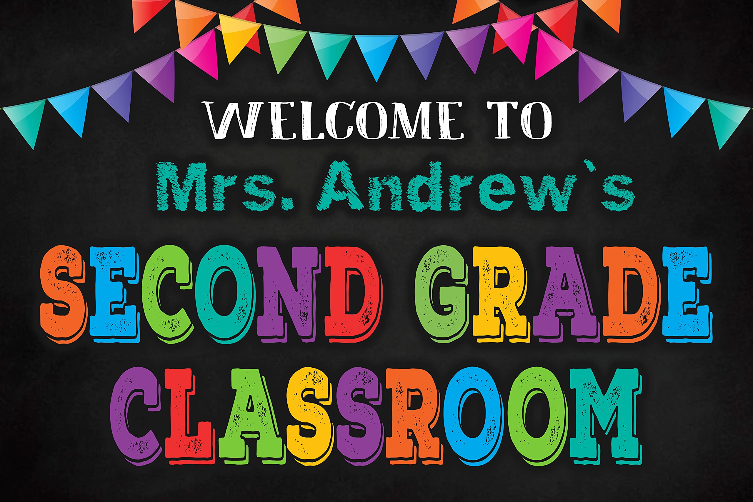 Personalized Welcome to Second Grade Classroom Poster - 11''x17'' Teacher & School Psychologist Sign - Perfect for Classroom Decor, Back to School, and Office Bulletin Boards