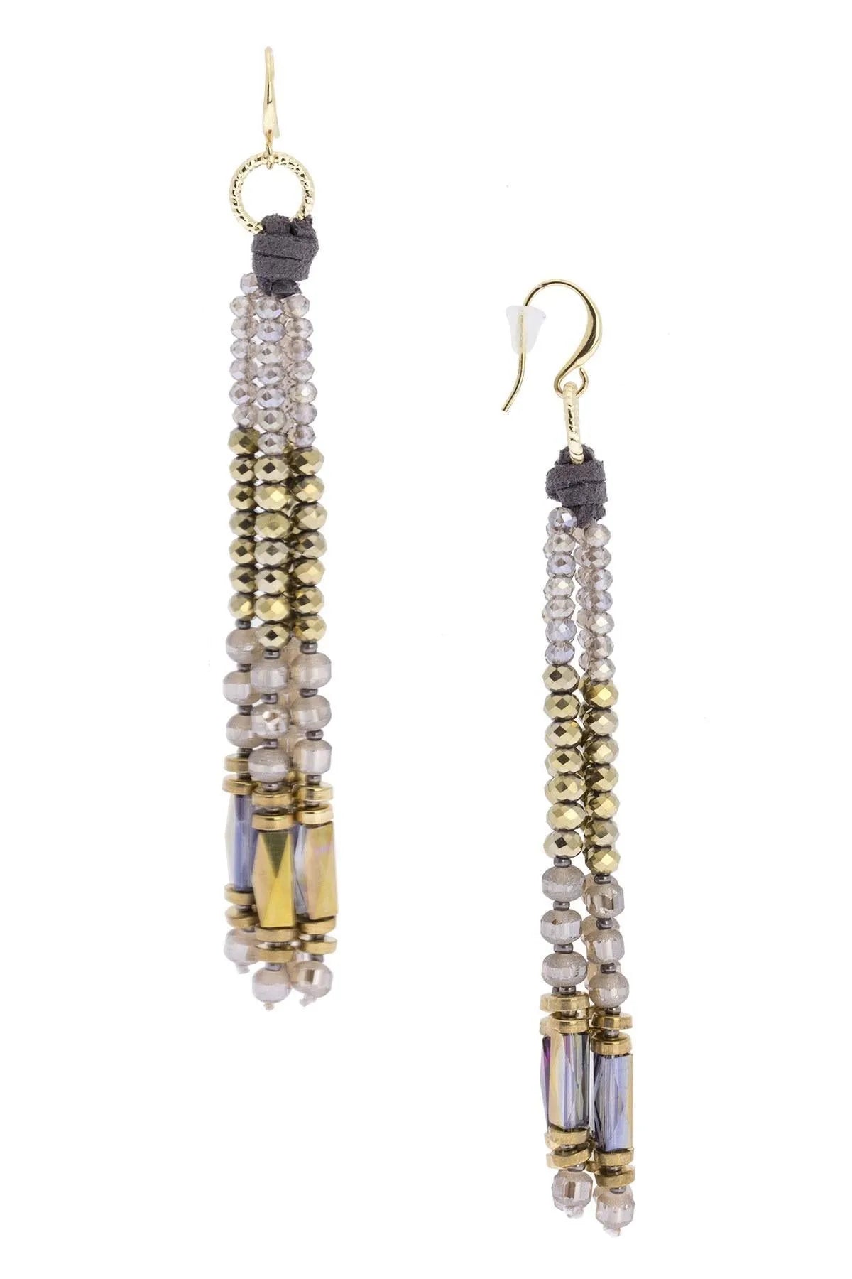 Elegant Sangria Beaded Tassel Earrings for Women - Bohemian Dangle Drop Jewelry - Perfect for Parties, Weddings & Date Nights