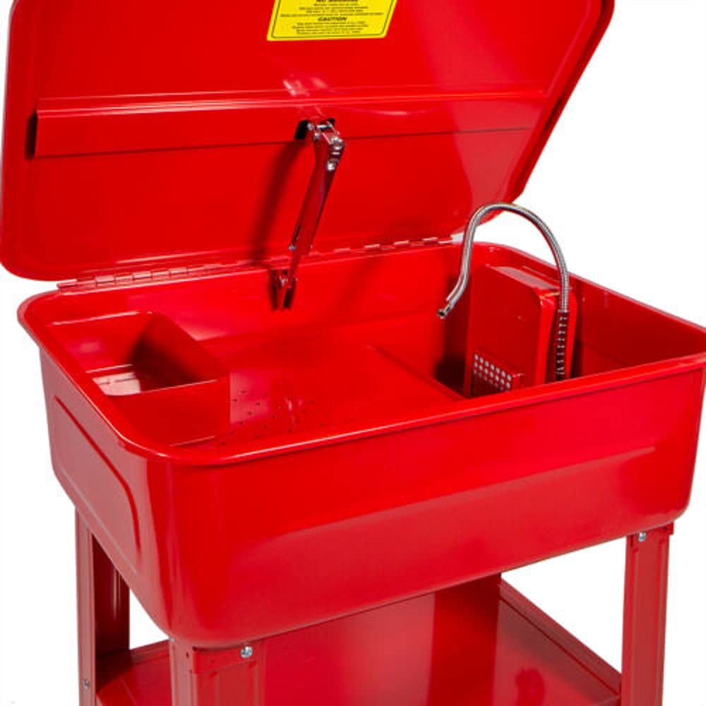 20 Gallon Heavy Duty Electric Automotive Parts Washer with Solvent Pump - Industrial Cleaner for Car, Truck, Motorcycle & Machinery Parts - Perfect for Auto Shops, Garages & DIY Mechanics