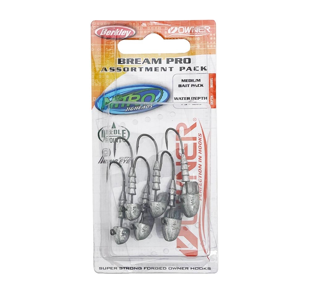 Berkley Nitro Bream Pro Assortment Pack Jig Heads - Premium Fishing Lures for Bass, Crappie & Panfish - Perfect for Freshwater & Saltwater Fishing