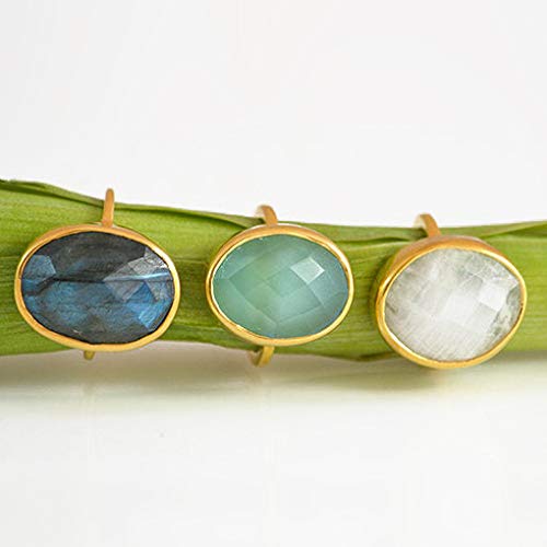 Smokey Quartz Stackable Ring - Vermeil Gold or Silver Bezel Set Oval Ring | Birthstone Jewelry, Statement Piece for Layering & Everyday Wear