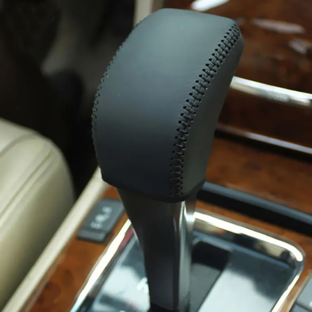 Genuine Leather Gear Shift Knob Cover for Honda Accord 2005-2007 - Custom Fit OEM Hand Sewed Black Leather Shift Knob Accessory - Perfect for Car Interior Upgrade & Comfort Driving