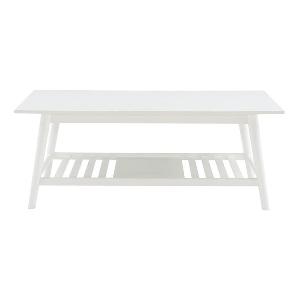 White Linon Samantha Wood Coffee Table - Stylish Living Room Centerpiece for Home Decor & Entertainment