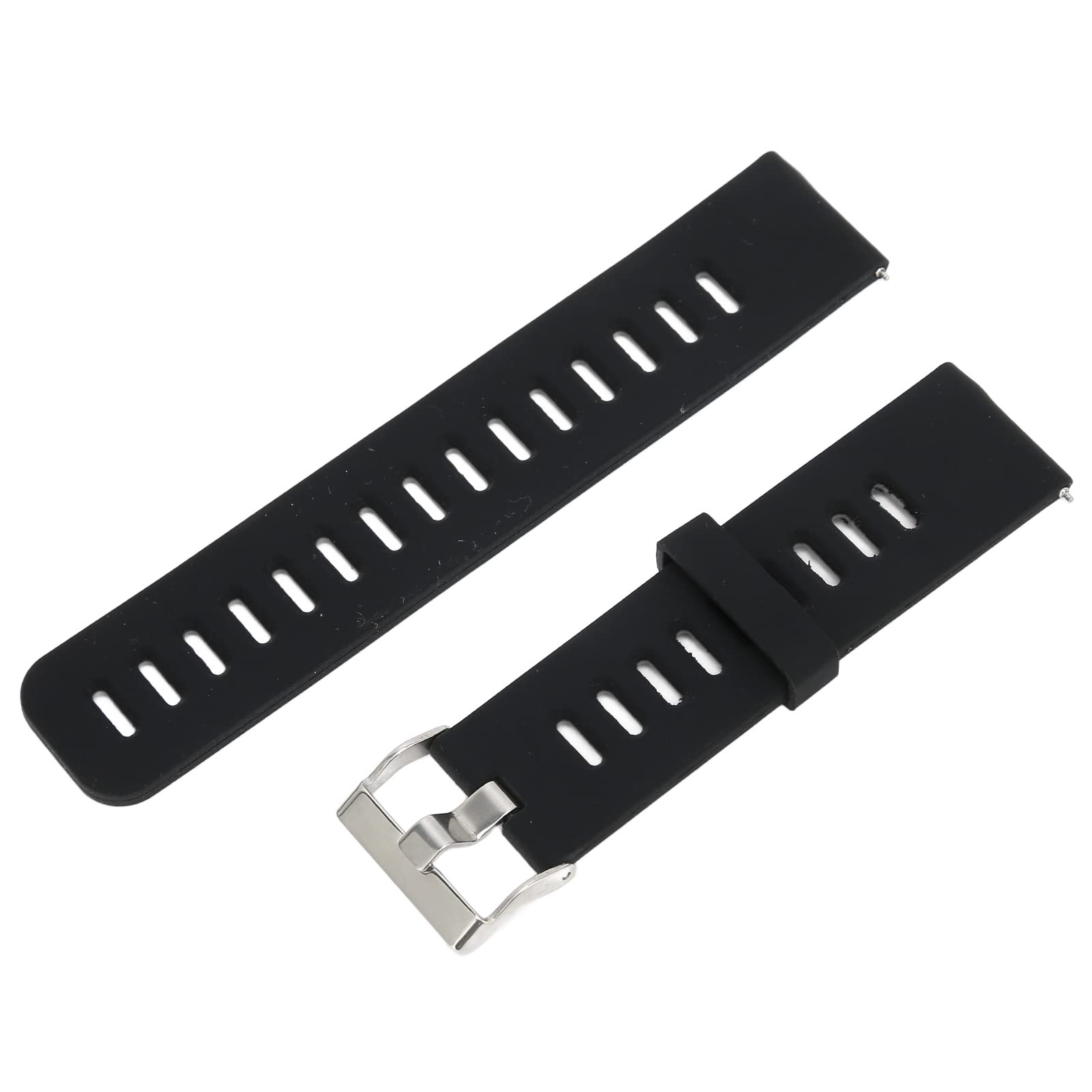 Premium Silicone Sport Watch Band - 22mm Universal Fit, Soft Flexible Durable for Garmin, Fitbit, Samsung - Perfect for Running, Gym & Outdoor Activities (Black/Gray)