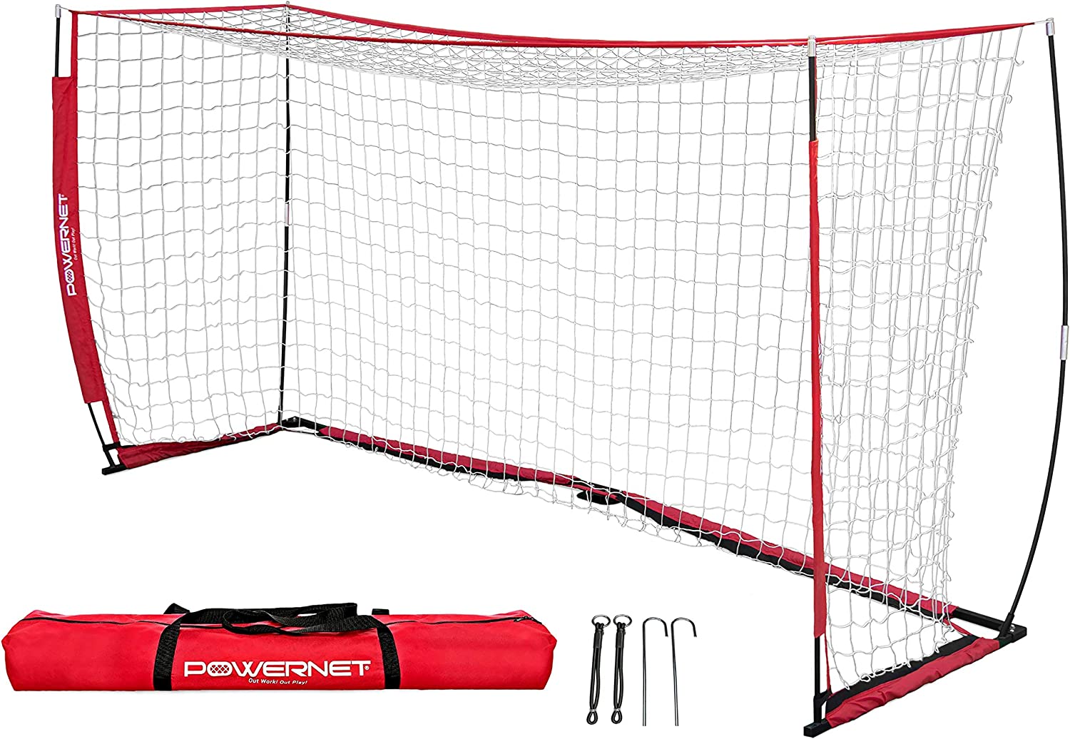 PowerNet Soccer Goal 12 x 6 Feet - Portable & Durable Soccer Net for Training, Backyard & Youth Games - Perfect for Practice, Matches & Outdoor Sports Activities