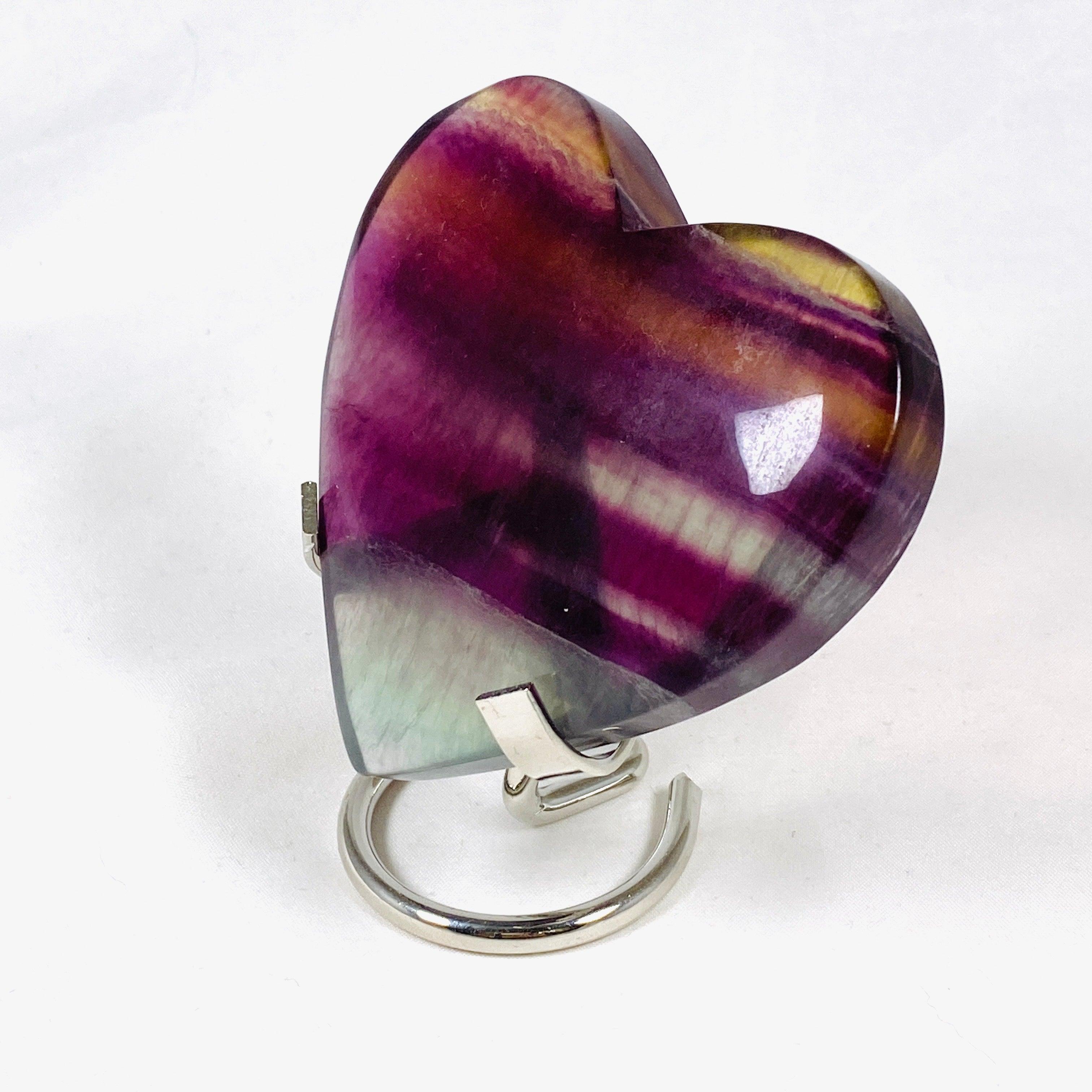 Rainbow Fluorite Heart Pendant - RFH 02 - Natural Crystal Jewelry for Healing, Meditation & Spiritual Energy - Perfect for Reiki Practitioners & Crystal Collectors