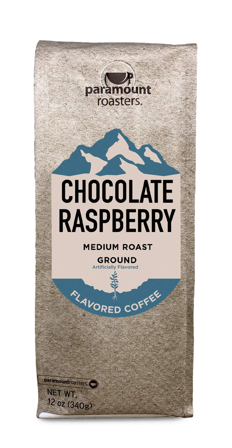 Paramount Roasters Chocolate Raspberry Flavored Ground Coffee - Medium Roast 12 oz Bag | Gourmet Coffee for Breakfast, Office & Gifts | Paramount Coffee Company