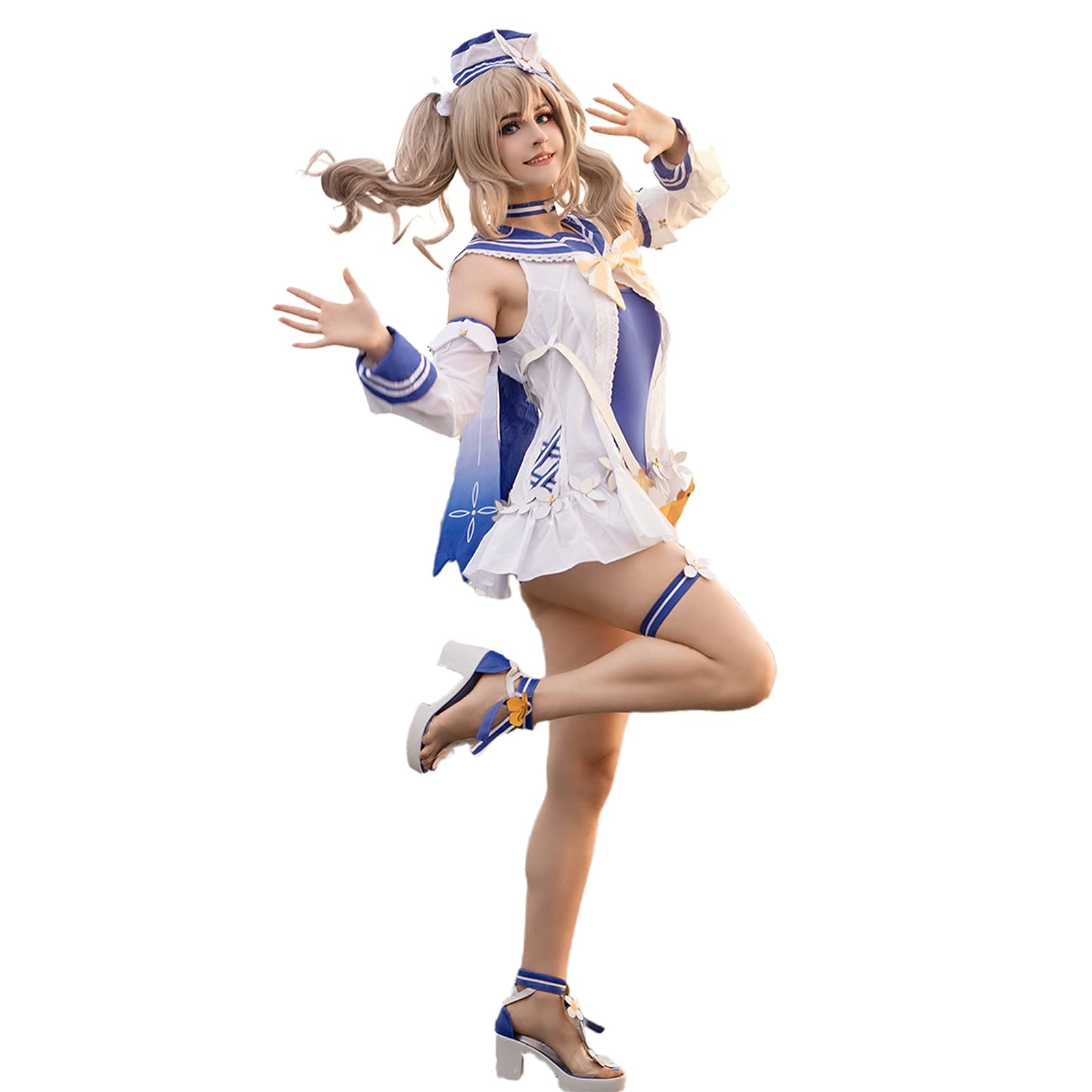 Nuoqi Barbara Swimsuits for Women - Genshin Impact One Piece Cosplay Costume (Sizes M & L) | Beach Party, Anime Convention, Poolside Photoshoot