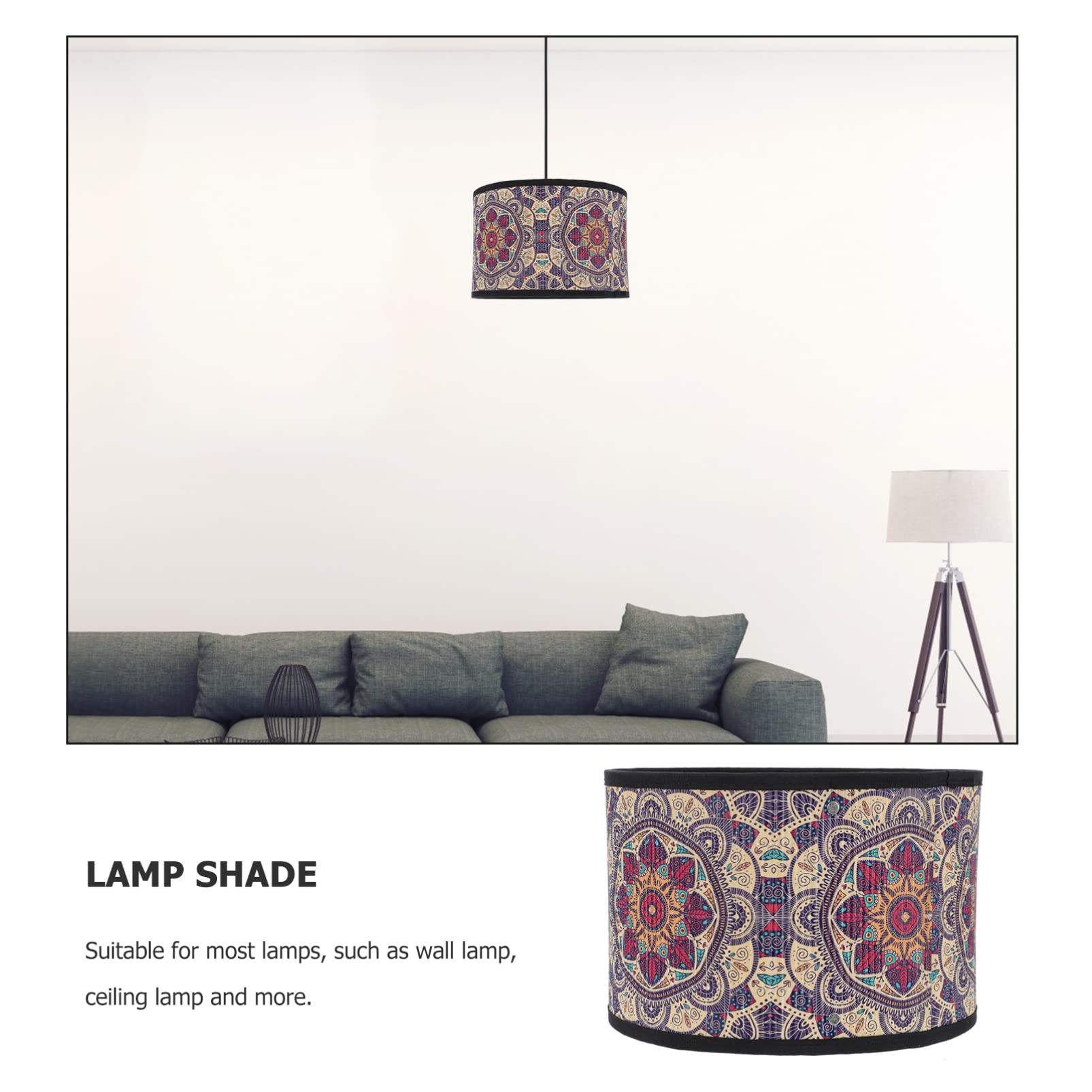 Wooden Woven Drum Lamp Shade - 12