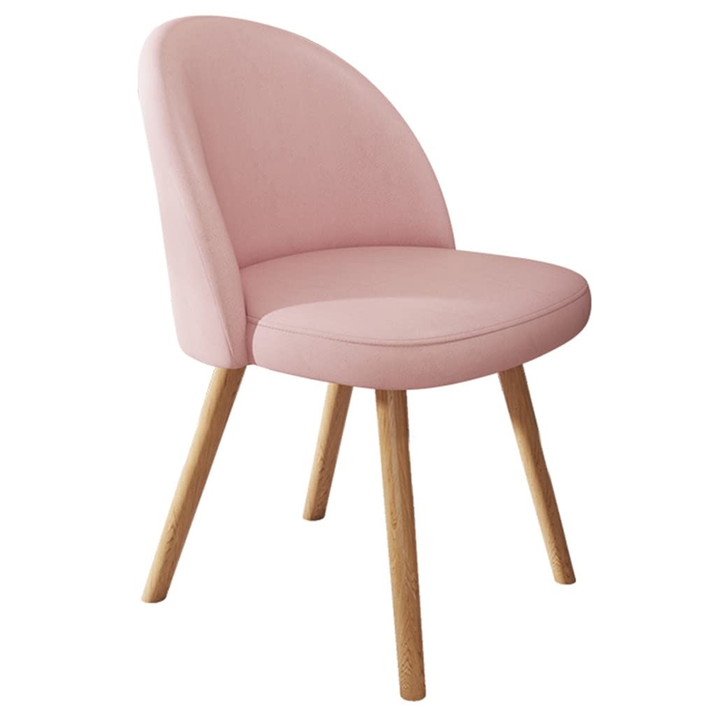 Modern Upholstered Dining Chairs with Wood Legs - Accent Side Chairs for Office, Kitchen, Living Room & Reception Areas - Comfortable Armless Leisure Chair for Home & Commercial Use (Pink) - Perfect for Dining Sets, Lounge Seating & Dressing Rooms