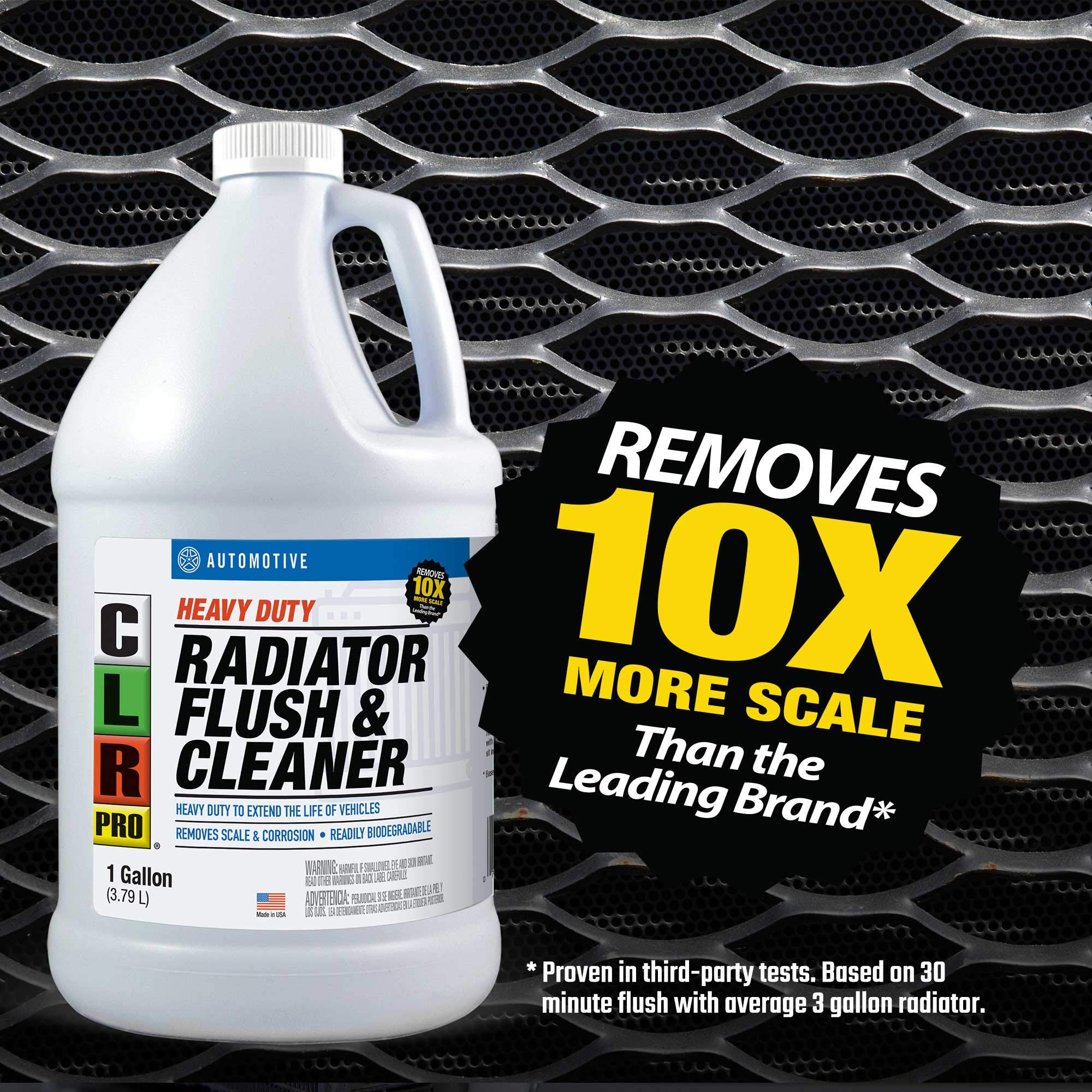 CLR PRO Automotive Heavy Duty Radiator Flush & Cleaner - 1 Gallon (4-Pack) | Fast-Acting Cooling System Cleaner for Cars, Trucks & Heavy Equipment | Removes Rust, Scale & Deposits
