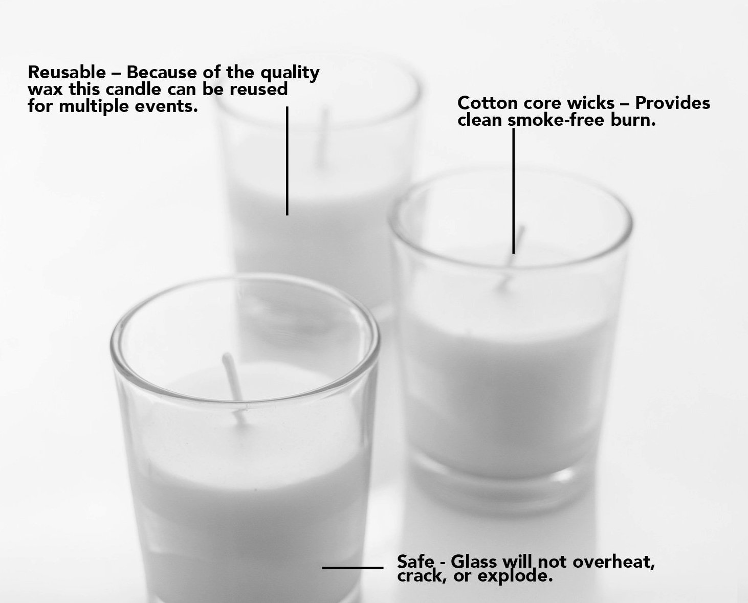 2 Inch Round Filled Glass Poured Votive Candles - Set of 75 White Long-Lasting 10 Hour Candles for Wedding, Restaurant, Spa, Home Decor & Romantic Ambiance