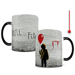 IT (You'll Float Too) Horror Heat Sensitive Mug - Color Changing Coffee Cup with Pennywise Design - Perfect for Halloween Gifts, Horror Movie Fans & Collectors