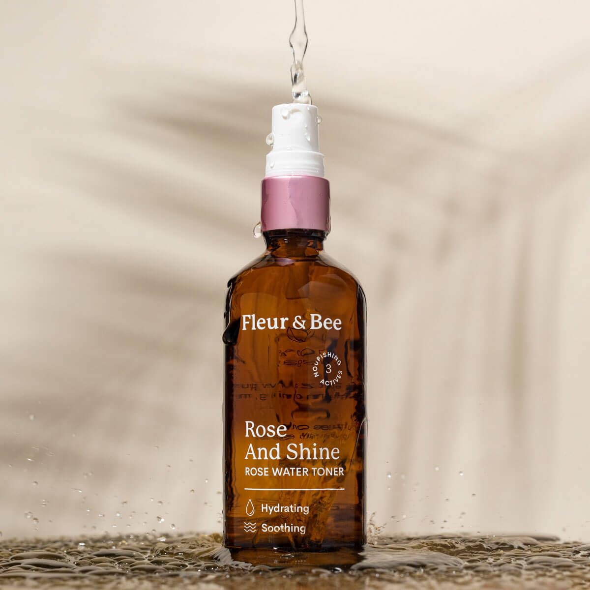 Organic Rosewater Facial Toner Spray - 100% Vegan & Cruelty-Free Hydrating Mist for Dry, Sensitive & Oily Skin | Alcohol-Free Refreshing Toner with Natural Rose Extract | Perfect for Morning Skincare Routine & Post-Workout Refresh | Fleur & Bee 3.4 fl oz