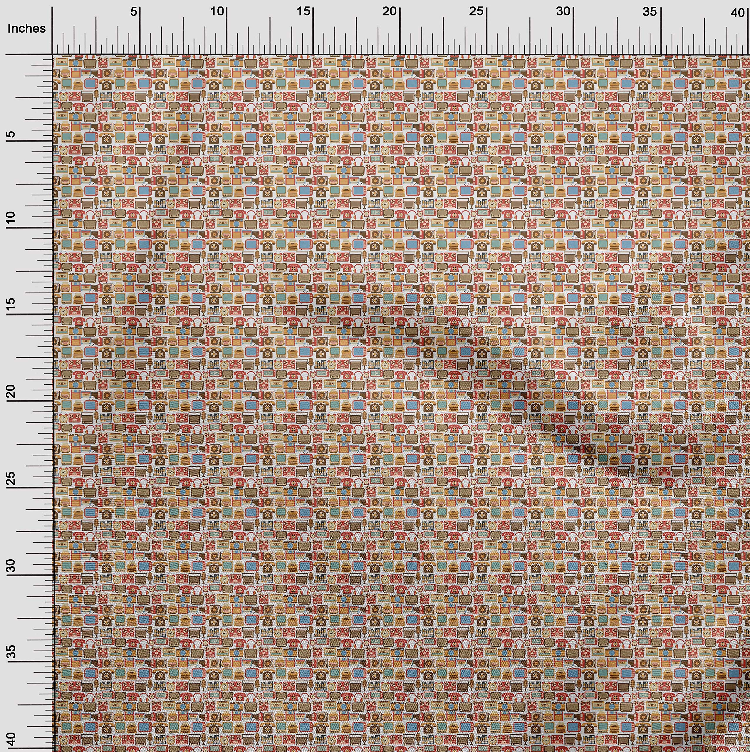 Premium Cotton Silk White Fabric - 42 Inch Wide for Sewing, Crafts & DIY Projects | Printed Fabric for Television, Telephone & Radio Musical Instrument Covers | Perfect for Home Decor, Upholstery & Gift Making