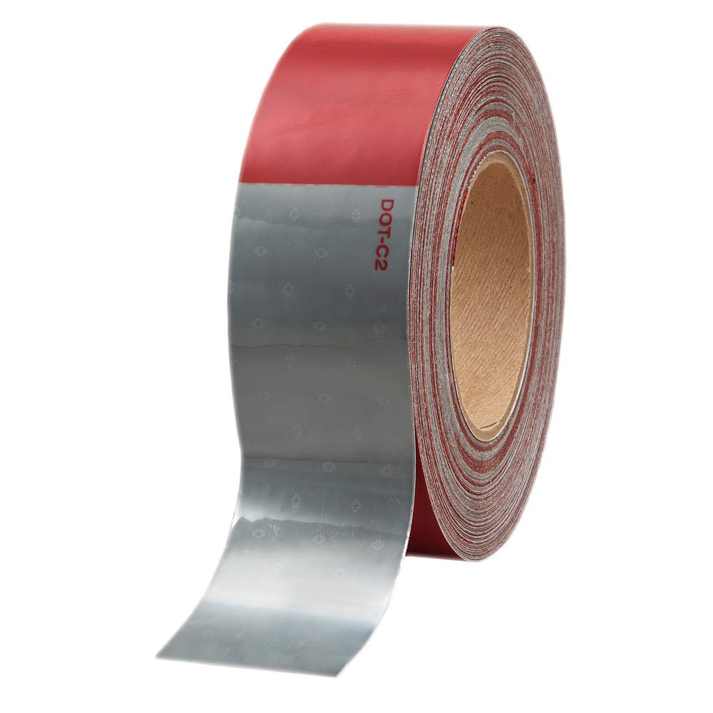 High Visibility Reflective Tape - 2 Inch Wide White & Red Safety Tape for Nighttime Running, Cycling, and Emergency Roadside Use